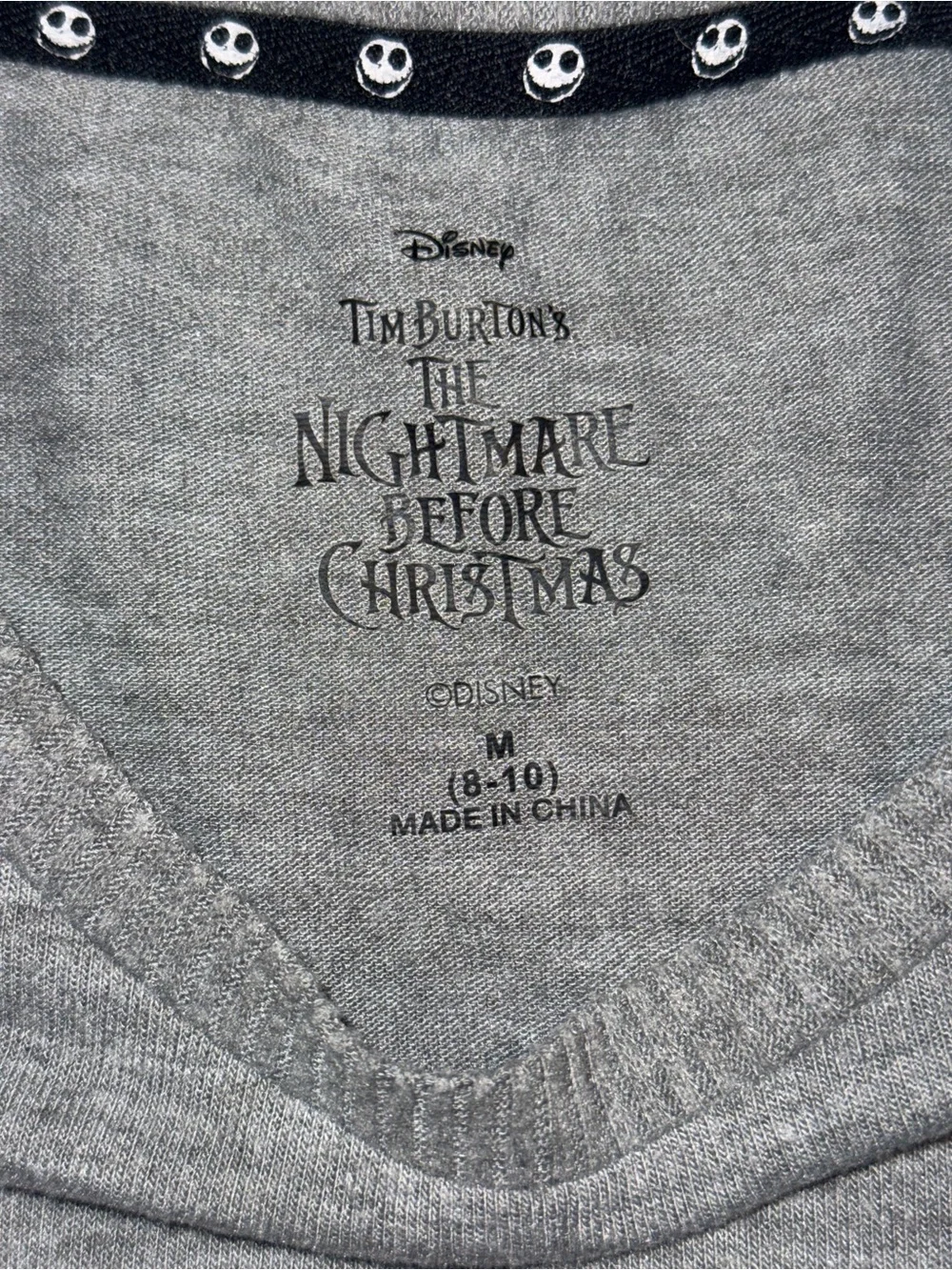 Disney Nightmare Before Christmas Creepy Crew Sleep Shirt Dress Gray Sz Med NWOT